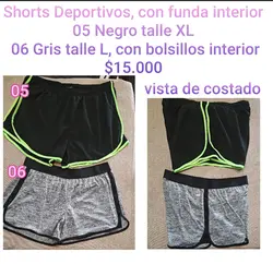 Dos shorts deportivos - Negro y gris